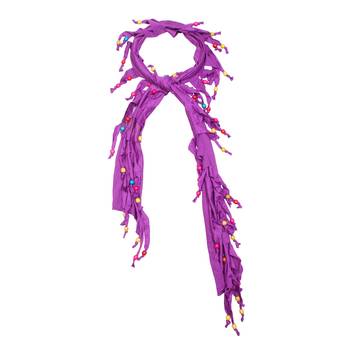 Caressa By Zenitex Magenta Coloured Digital Printed Black Curtain Lace Fashion Accessory 2