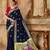 Blue woven silk blend saree with blouse