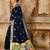 Blue woven silk blend saree with blouse