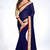 Navy Blue embroidered georgette saree with blouse