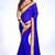 Royal Blue plain georgette saree with blouse