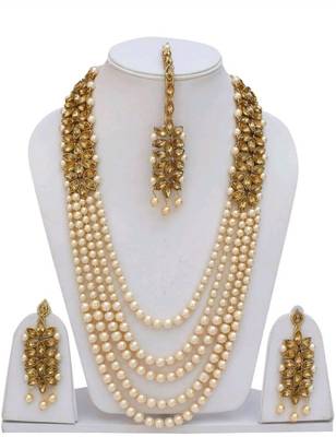 Kundan Pearl Necklace Set 1