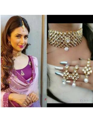 Alloy Kundan Choker Necklace set 1