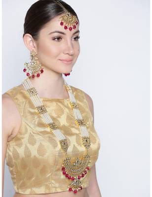 Beaded Pearl Kundan Rani Necklace 1