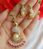 Peacock American Diamond Necklace Set