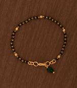 Black beads bracelet with emerald bead hangings one gram gold