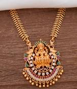Golden necklace with big Laxmi pendant one gram gold