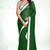 Dark-Green plain georgette saree with blouse