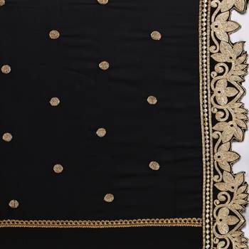 Black Embroidered Georgette Saree With Blouse 5