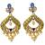 Blue Cubic Zirconia Polki Earrings