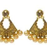 Gold Cubic Zirconia Polki Earrings
