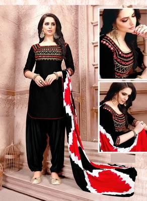 Black embroidered cotton salwar 1