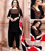 Black embroidered cotton salwar