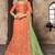 Orange Embroidered Organza Semi Stitched Lehenga With Dupatta