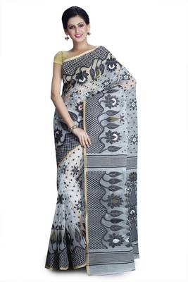 White hand woven silk cotton saree  1