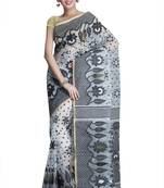 White hand woven silk cotton saree 