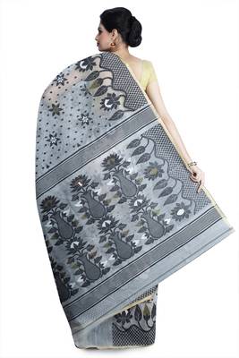 White hand woven silk cotton saree  2