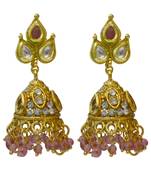 Ruby Cubic Zirconia Polki Earrings