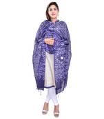 Blue Bandhej Cotton Hand Work Dupatta