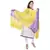 Yellow Purple Bandhej Cotton Hand Work Dupatta