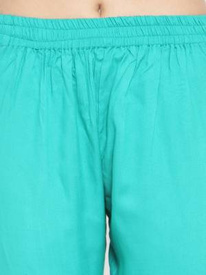 Indibelle Turquoise woven rayon kurti with sharara 5