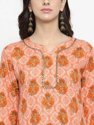 Peach woven rayon kurti with Sharara 2