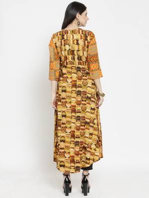 Indibelle Orange woven rayon kurti with trouser 3