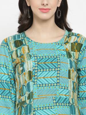 Indibelle Teal woven rayon kurta with trouser 2