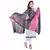 Pink Black Bandhej Cotton Hand Work Dupatta