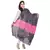Pink Black Bandhej Cotton Hand Work Dupatta