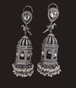 Silver diamond earrings