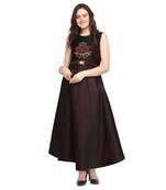 Burgundy hand embroidery taffeta salwar