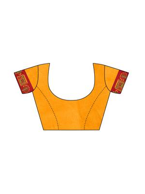 Maroon Printed Poly Silk Saree With Blouse 5