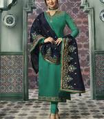 Green embroidered georgette salwar