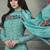 Sky-blue embroidered georgette salwar
