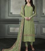 Sea-green embroidered georgette salwar