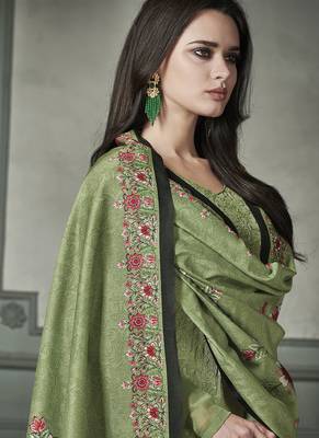 Sea-green embroidered georgette salwar 2