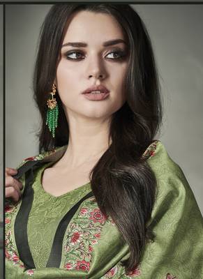 Sea-green embroidered georgette salwar 3