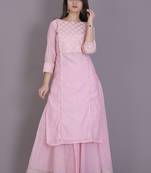 Baby pink gota kurta with flared skirt
