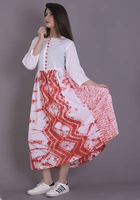 Orange shibori dress 1