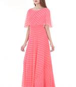 Pink leheriya cape dress
