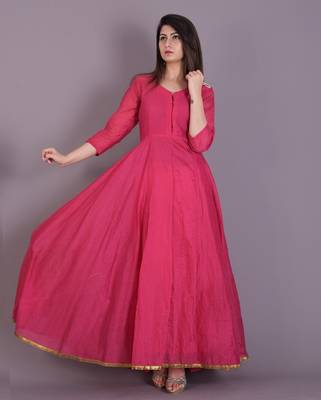 Pink anarkali  dress 1
