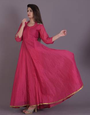 Pink anarkali  dress 2