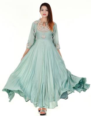 Pista green anarkali dress 1