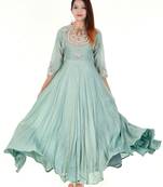 Pista green anarkali dress