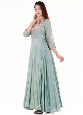 Pista green anarkali dress 2