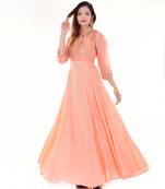 Peach gotta pati anarkali