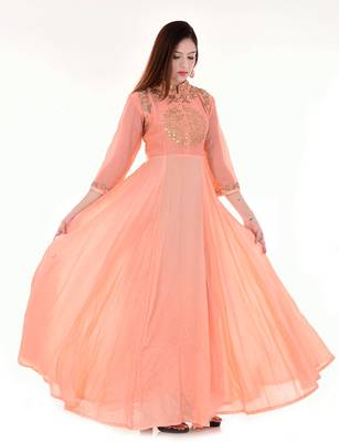 Peach gotta pati anarkali 4