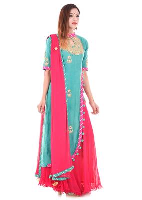 Green kurta lehenga set 1