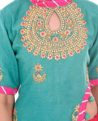 Green kurta lehenga set 2